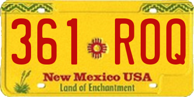 NM license plate 361ROQ