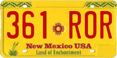 NM license plate 361ROR