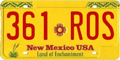 NM license plate 361ROS