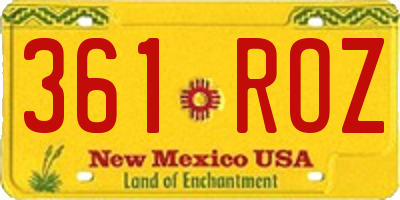 NM license plate 361ROZ