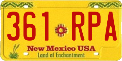 NM license plate 361RPA