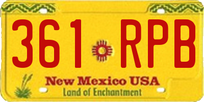 NM license plate 361RPB
