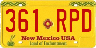 NM license plate 361RPD