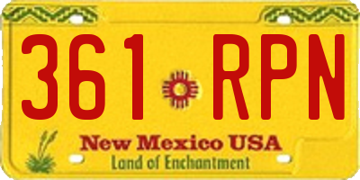 NM license plate 361RPN
