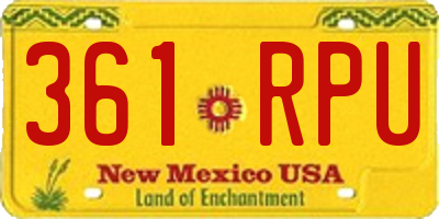 NM license plate 361RPU