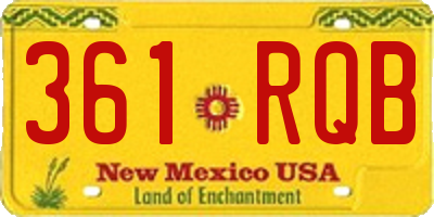NM license plate 361RQB