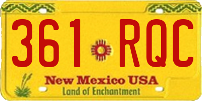 NM license plate 361RQC