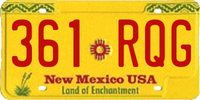 NM license plate 361RQG