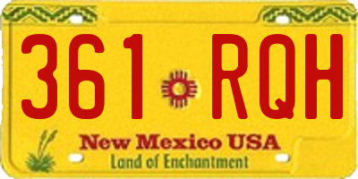 NM license plate 361RQH
