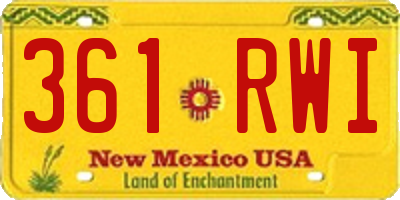 NM license plate 361RWI