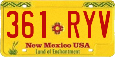 NM license plate 361RYV