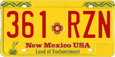 NM license plate 361RZN