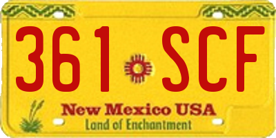 NM license plate 361SCF