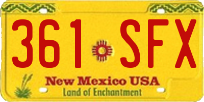 NM license plate 361SFX