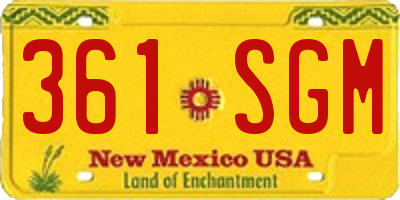NM license plate 361SGM