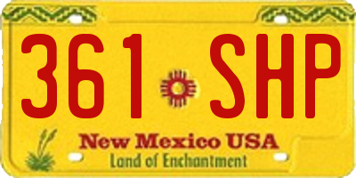 NM license plate 361SHP