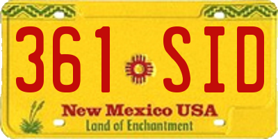 NM license plate 361SID
