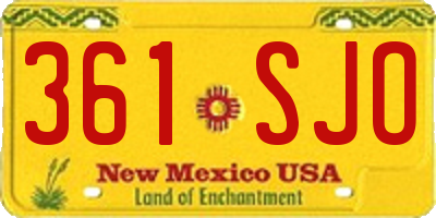 NM license plate 361SJO