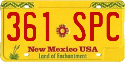 NM license plate 361SPC
