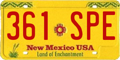 NM license plate 361SPE