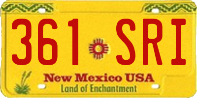 NM license plate 361SRI