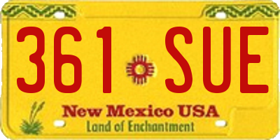 NM license plate 361SUE