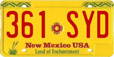 NM license plate 361SYD