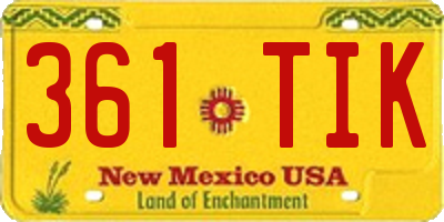 NM license plate 361TIK