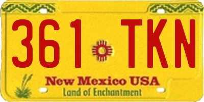 NM license plate 361TKN