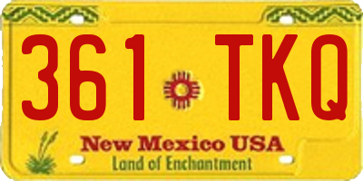 NM license plate 361TKQ