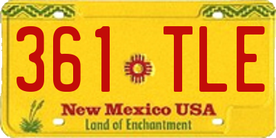 NM license plate 361TLE