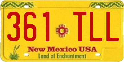 NM license plate 361TLL
