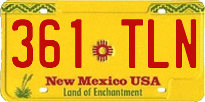NM license plate 361TLN