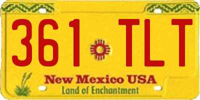 NM license plate 361TLT