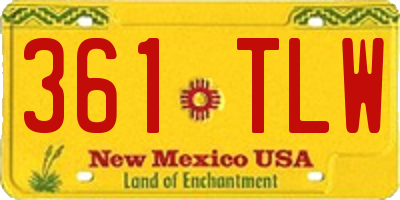 NM license plate 361TLW