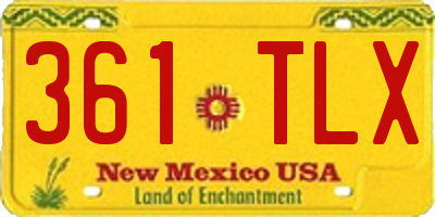 NM license plate 361TLX