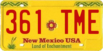 NM license plate 361TME
