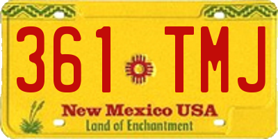 NM license plate 361TMJ