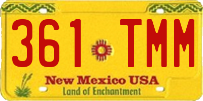 NM license plate 361TMM
