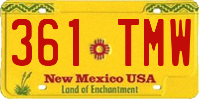 NM license plate 361TMW