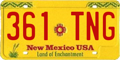 NM license plate 361TNG
