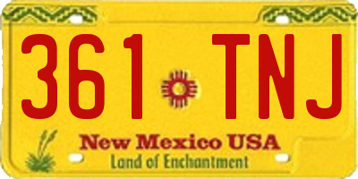 NM license plate 361TNJ