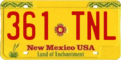 NM license plate 361TNL