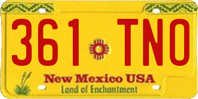 NM license plate 361TNO