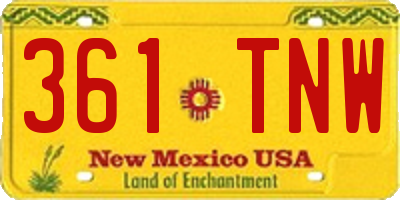 NM license plate 361TNW