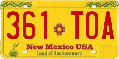NM license plate 361TOA