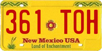NM license plate 361TOH