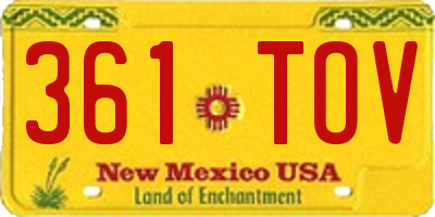NM license plate 361TOV