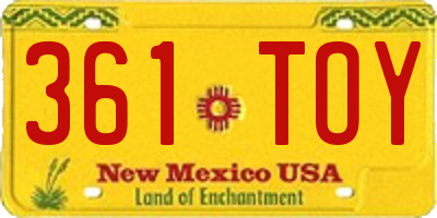 NM license plate 361TOY
