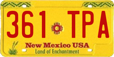 NM license plate 361TPA